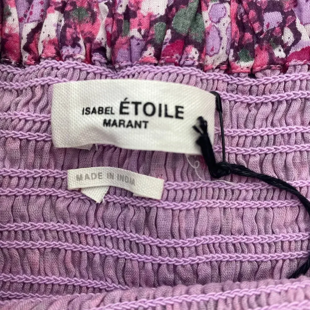 Etoile Isabel Marant Naomi Floral Smocked Mini Skirt NWT Size 36 FR (US 4) - Picture 10 of 14